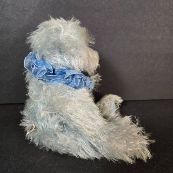 River Hills Bears by Edda Seiple - Blue Mohair Jointed Bear Ruffle Collar 11" - Picture 3 of 12
